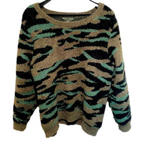 Barefoot Dreams Cozychic Camo Seaside Crew-Neck Pullover Size XL